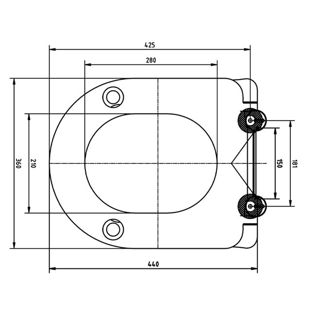 Haron TS-2023 High Style D-Shape Slow Close Seat with 50mm Raised Height