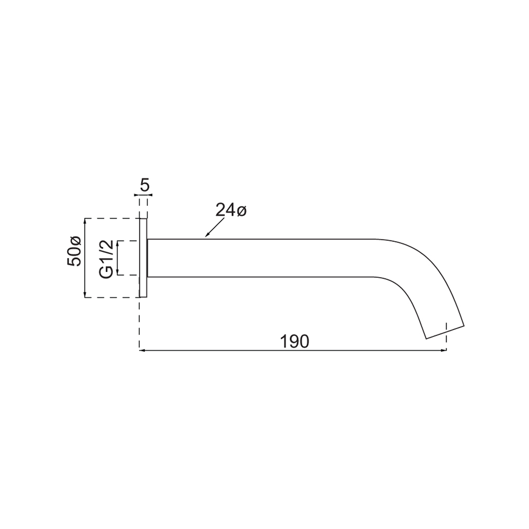 Villeroy & Boch Vita Bath Spout - Chrome TVT110061B