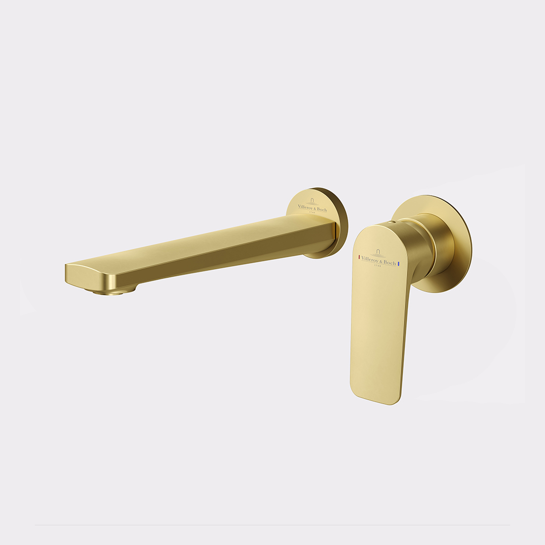 Villeroy & Boch O.Novo Style Wall Basin Mixer (Trim Kit Only) - LF Brushed Gold TVW116485B