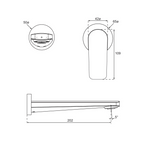 Villeroy & Boch O.Novo Style Wall Basin Mixer (Trim Kit Only) - LF Brushed Gold TVW116485B