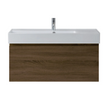 Parisi Rocki Twenty 1000 Wall Mounted Cabinet with Left Bowl Top 1TH - Left Basin Position - Moka - TW-R-1001L-MK