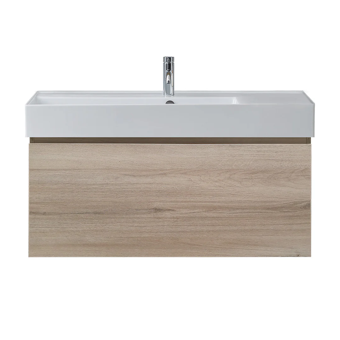 Parisi Rocki Twenty 1000 Wall Mounted Cabinet 1TH - Left Basin Position - Steel Oak - TW-R-1001L-ST