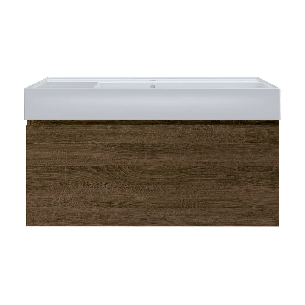 Parisi Rocki Twenty 1000 Wall Mounted Cabinet with Right Bowl Top 1TH - Right Basin Position - Moka - TW-R-1001R-MK