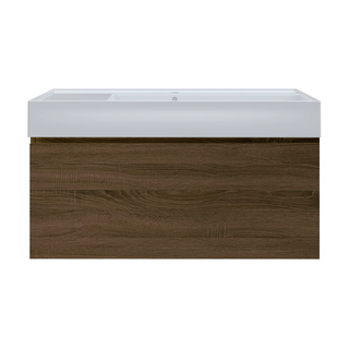 Parisi Rocki Twenty 1000 Wall Mounted Cabinet with Right Bowl Top 1TH - Right Basin Position - Moka - TW-R-1001R-MK