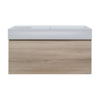 Parisi Rocki Twenty 1000 Wall Mounted Cabinet with Right Bowl Top 1TH - Right Basin Position - Steel Oak - TW-R-1001R-ST