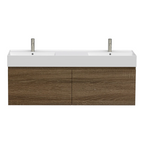 Parisi Rocki Twenty 1400 Wall Mounted Cabinet with Double Bowl Top - Moka - TW-R-1401D-MK