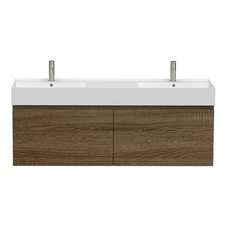 Parisi Rocki Twenty 1400 Wall Mounted Cabinet with Double Bowl Top - Moka - TW-R-1401D-MK