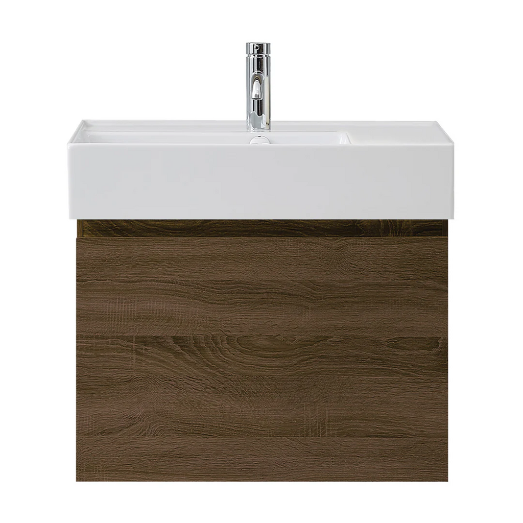 Parisi Rocki Twenty 600 Wall Mounted Cabinet with Right Bowl Top 1TH - Left Basin Position - Moka - TW-R-601L-MK