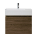 Parisi Rocki Twenty 600 Wall Mounted Cabinet with Right Bowl Top 1TH - Left Basin Position - Moka - TW-R-601L-MK