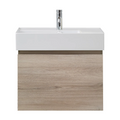 Parisi Rocki Twenty 600 Wall Mounted Cabinet with Right Bowl Top 1TH - Left Basin Position - Steel Oak - TW-R-601L-ST