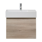 Parisi Rocki Twenty 600 Wall Mounted Cabinet with Right Bowl Top 1TH - Left Basin Position - Steel Oak - TW-R-601L-ST