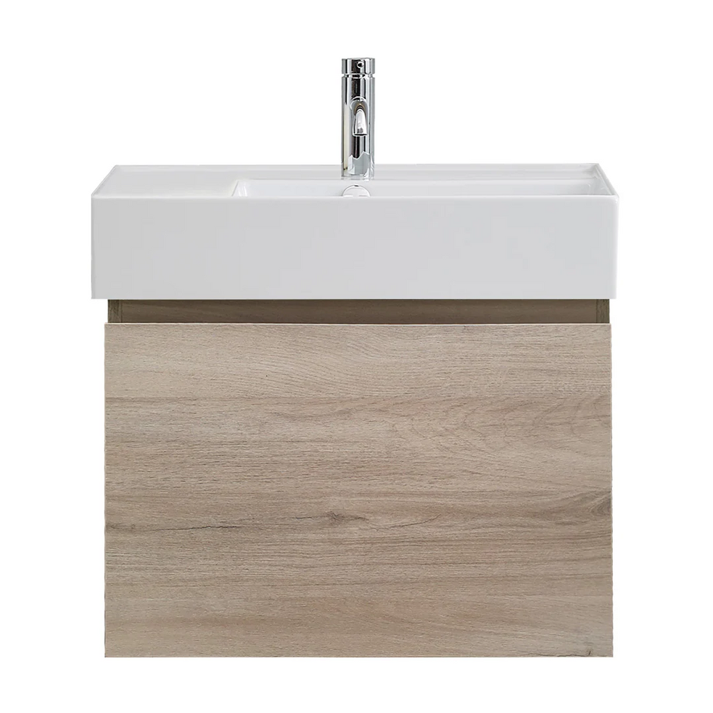 Parisi Rocki Twenty 600 Wall Mounted Cabinet with Right Bowl Top 1TH - Right Basin Position - Steel Oak - TW-R-601R-ST