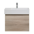 Parisi Rocki Twenty 600 Wall Mounted Cabinet with Right Bowl Top 1TH - Right Basin Position - Steel Oak - TW-R-601R-ST