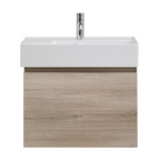 Parisi Rocki Twenty 600 Wall Mounted Cabinet with Right Bowl Top 1TH - Right Basin Position - Steel Oak - TW-R-601R-ST