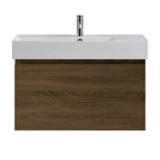 Parisi Rocki Twenty 800 Wall Mounted Cabinet 1TH - Left Basin Position - Moka - TW-R-801L-MK