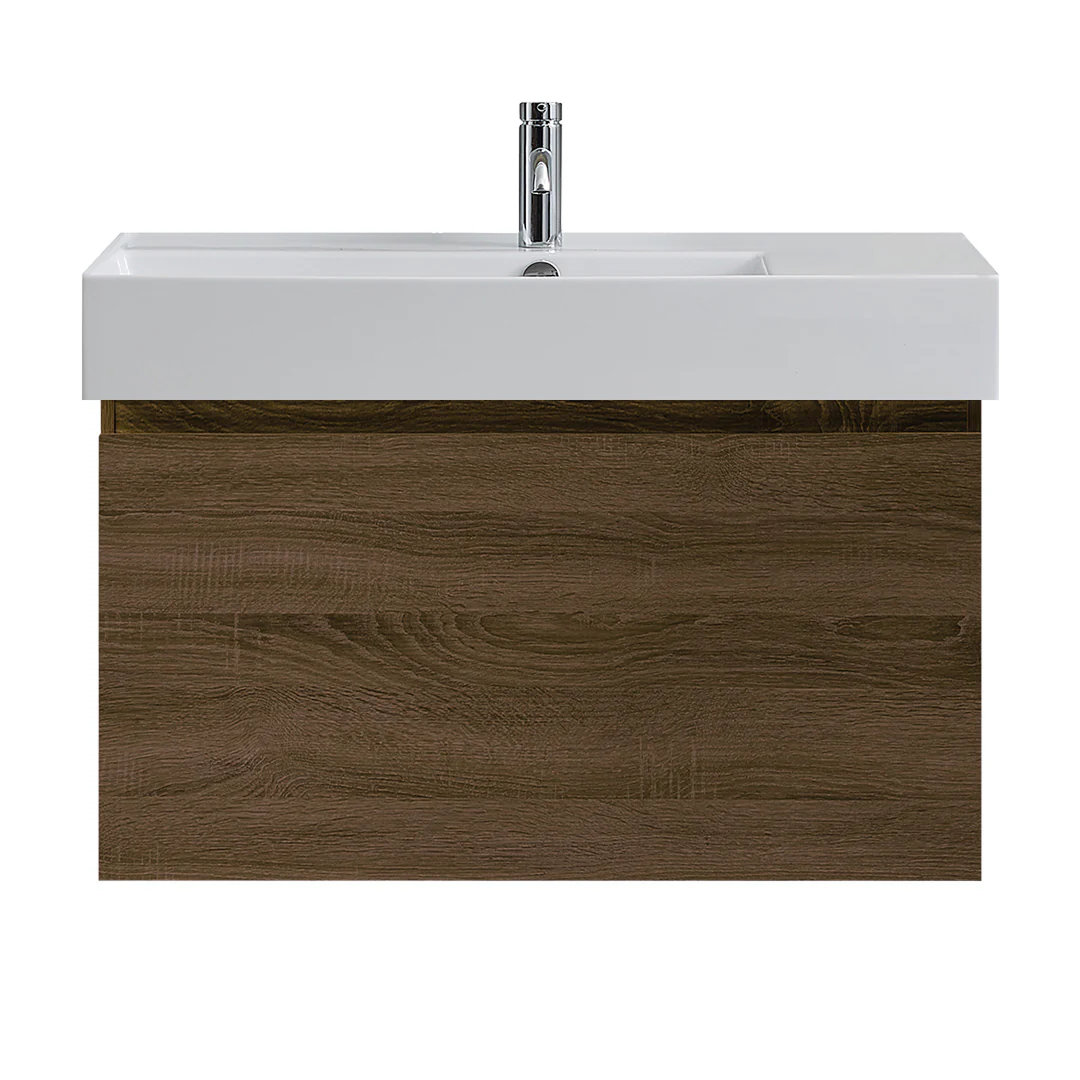 Parisi Rocki Twenty 800 Wall Mounted Cabinet 1TH - Left Basin Position - Moka - TW-R-801L-MK