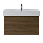 Parisi Rocki Twenty 800 Wall Mounted Cabinet with Right Bowl Top 1TH - Right Basin Position - Moka - TW-R-801R-MK