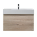 Parisi Rocki Twenty 800 Wall Mounted Cabinet with Right Bowl Top 1TH - Right Basin Position - Steel Oak - TW-R-801R-ST