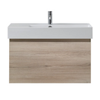 Parisi Rocki Twenty 800 Wall Mounted Cabinet with Right Bowl Top 1TH - Right Basin Position - Steel Oak - TW-R-801R-ST