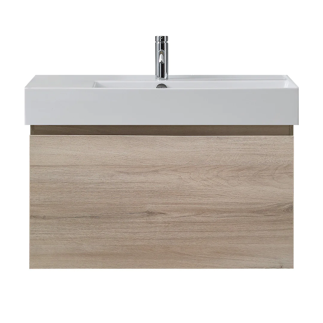 Parisi Rocki Twenty 800 Wall Mounted Cabinet with Right Bowl Top 1TH - Right Basin Position - Steel Oak - TW-R-801R-ST