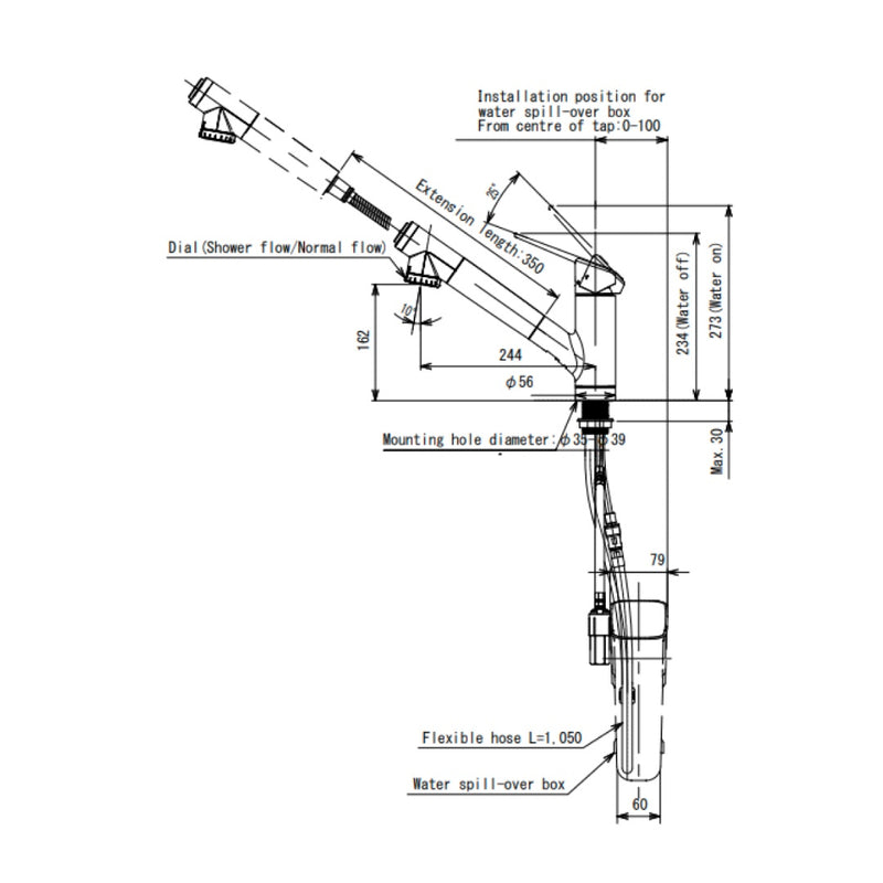 Taqua T-3 Pull Out Filtered Sink Mixer - Chrome