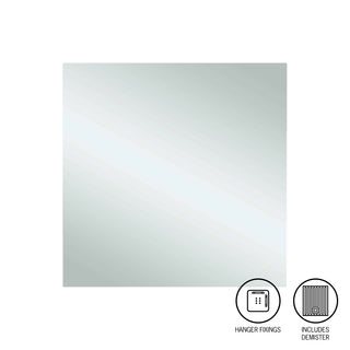 Thermogroup Jackson 750 Square Polished Edge Mirror - with Hangers & Demister - JS7575HND