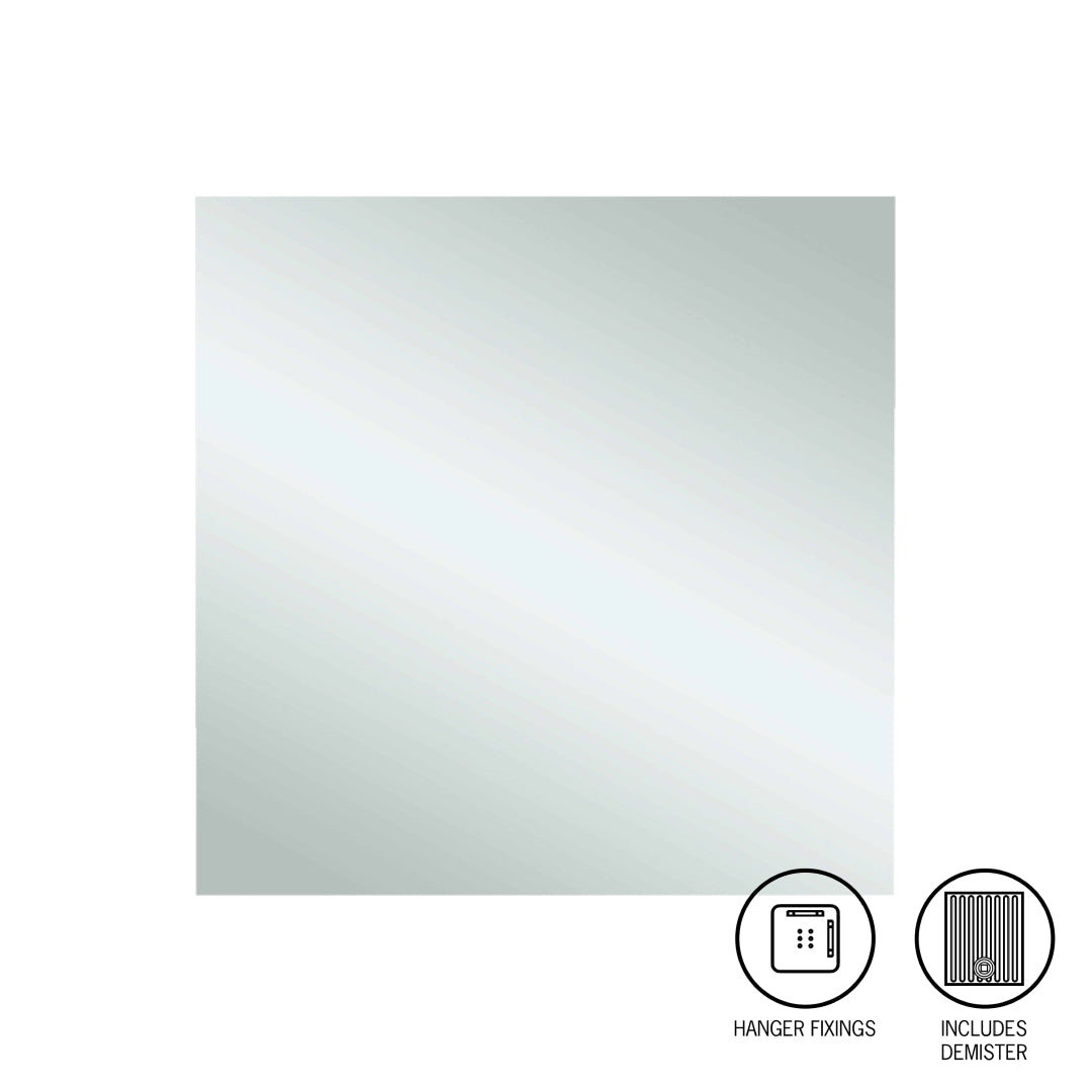 Thermogroup Jackson 750 Square Polished Edge Mirror - with Hangers & Demister - JS7575HND