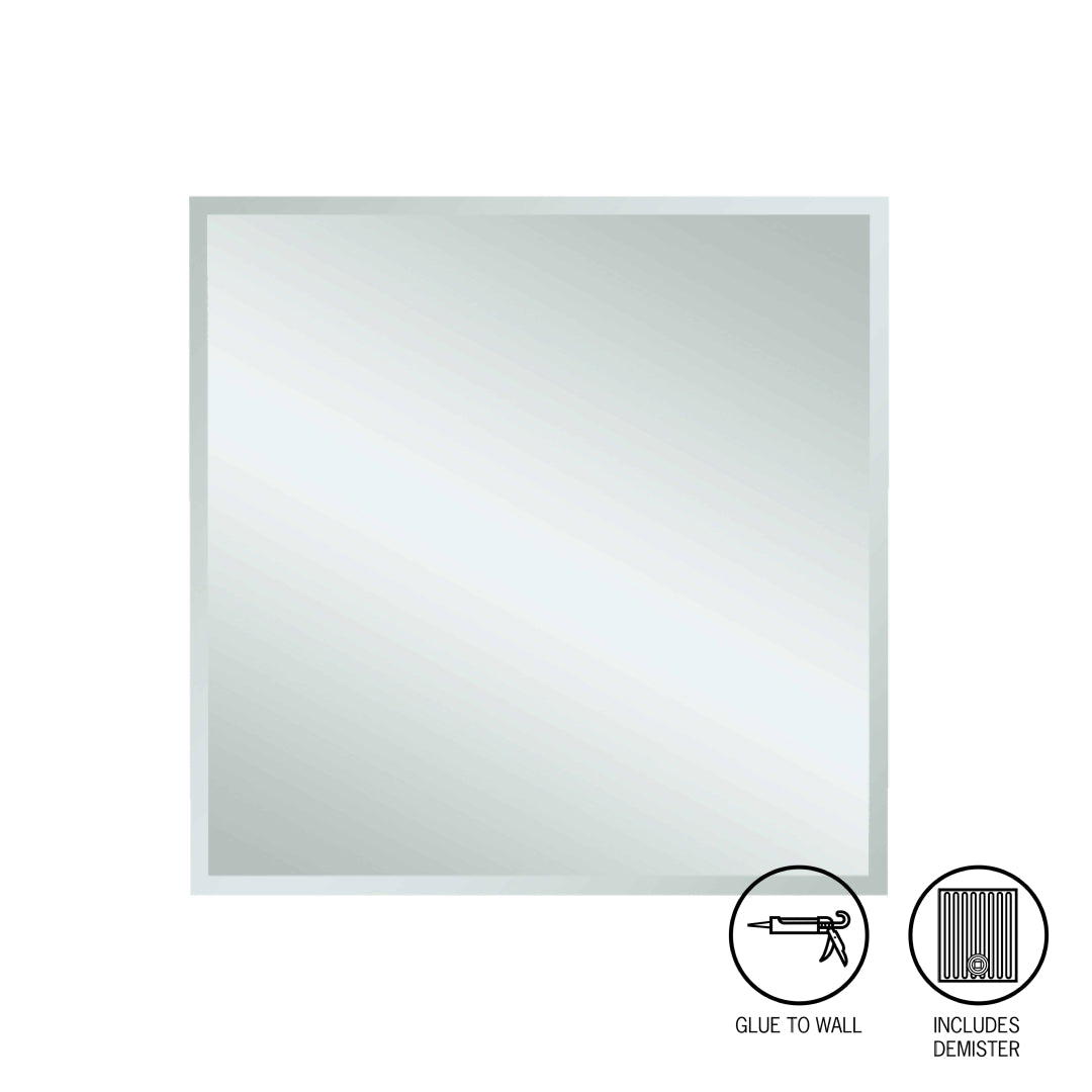 Thermogroup Montana Square 25mm Bevel Edge Mirror - Glue-to-Wall & Demister - MS7575GTD
