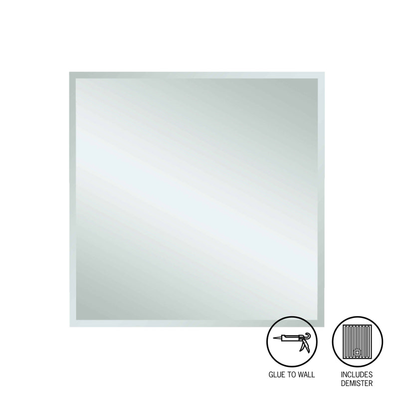 Thermogroup Montana Square 25mm Bevel Edge Mirror - Glue-to-Wall & Demister