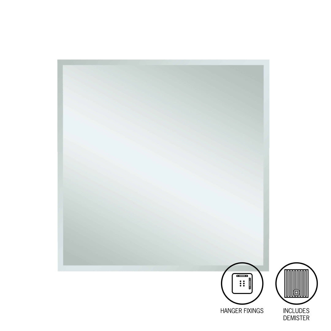 Thermogroup Montana Square 25mm Bevel Edge Mirror - with Hangers & Demister - MS7575HND
