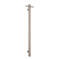 Thermorail Round 900 Non-Heated Vertical Single Towel Rail - UVS900HBR Brushed Stainless Steel