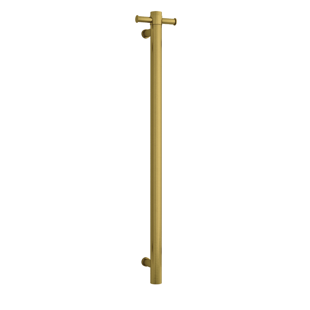 Thermorail 240V Round 900 Vertical Single Heated Towel Rail - VSH900HBG Brushed Gold