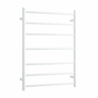 Thermorail 240V Round 600 Ladder Heated Towel Rail - BS44MW Satin White