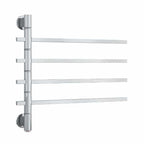 Thermorail 240V Straight 600 Square Swivel Heated Towel Rail - SV35 Polished Stainless Steel
