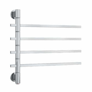 Thermorail 240V Straight 600 Square Swivel Heated Towel Rail - SV35 Polished Stainless Steel