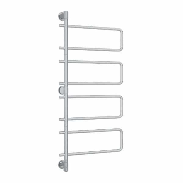 Thermorail 240V Straight 570 Round Swivel Heated Towel Rail - SV68 Polished Stainless Steel