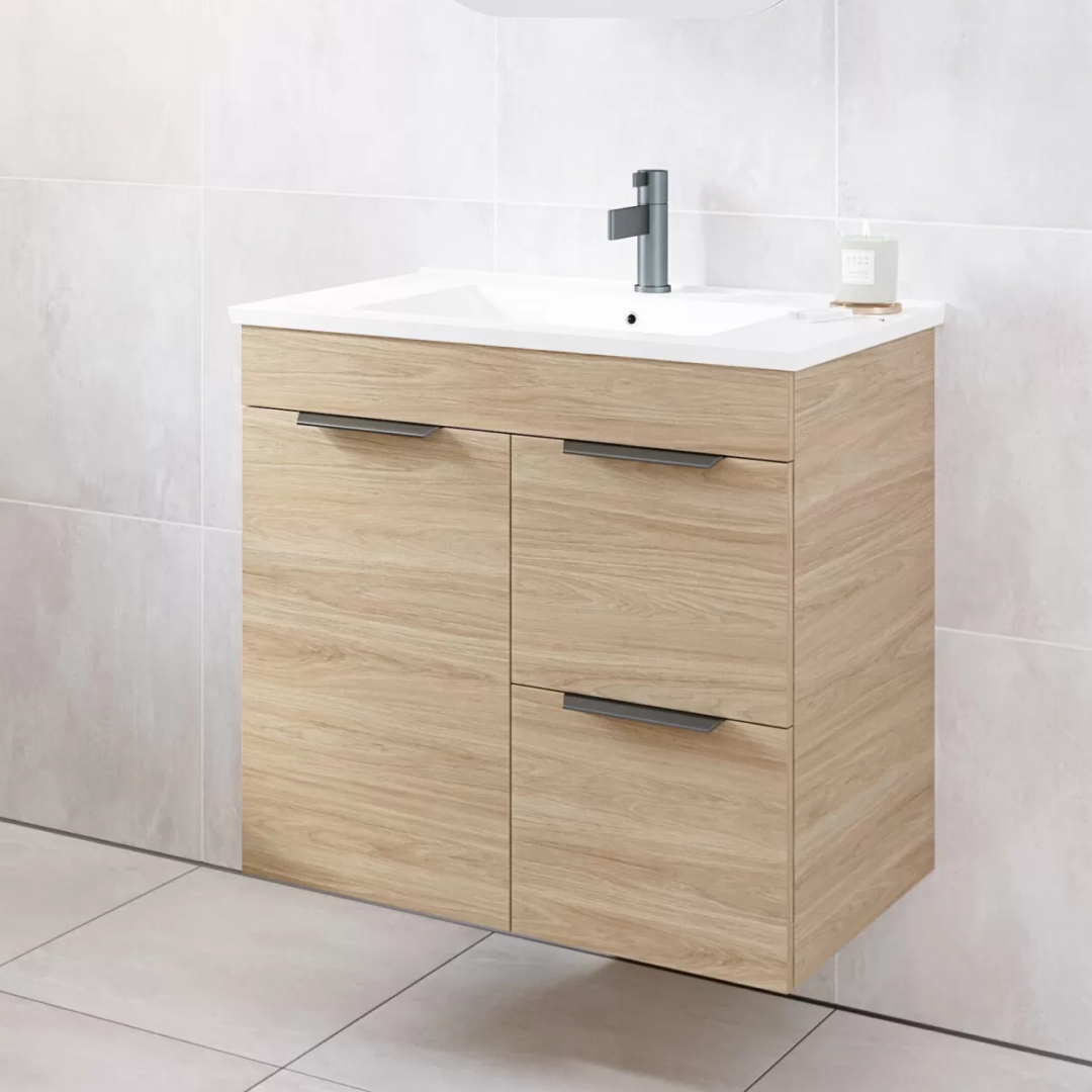 Timberline Bargo 750mm Wall Hung Vanity - Prime Oak - BARV750CAPHW