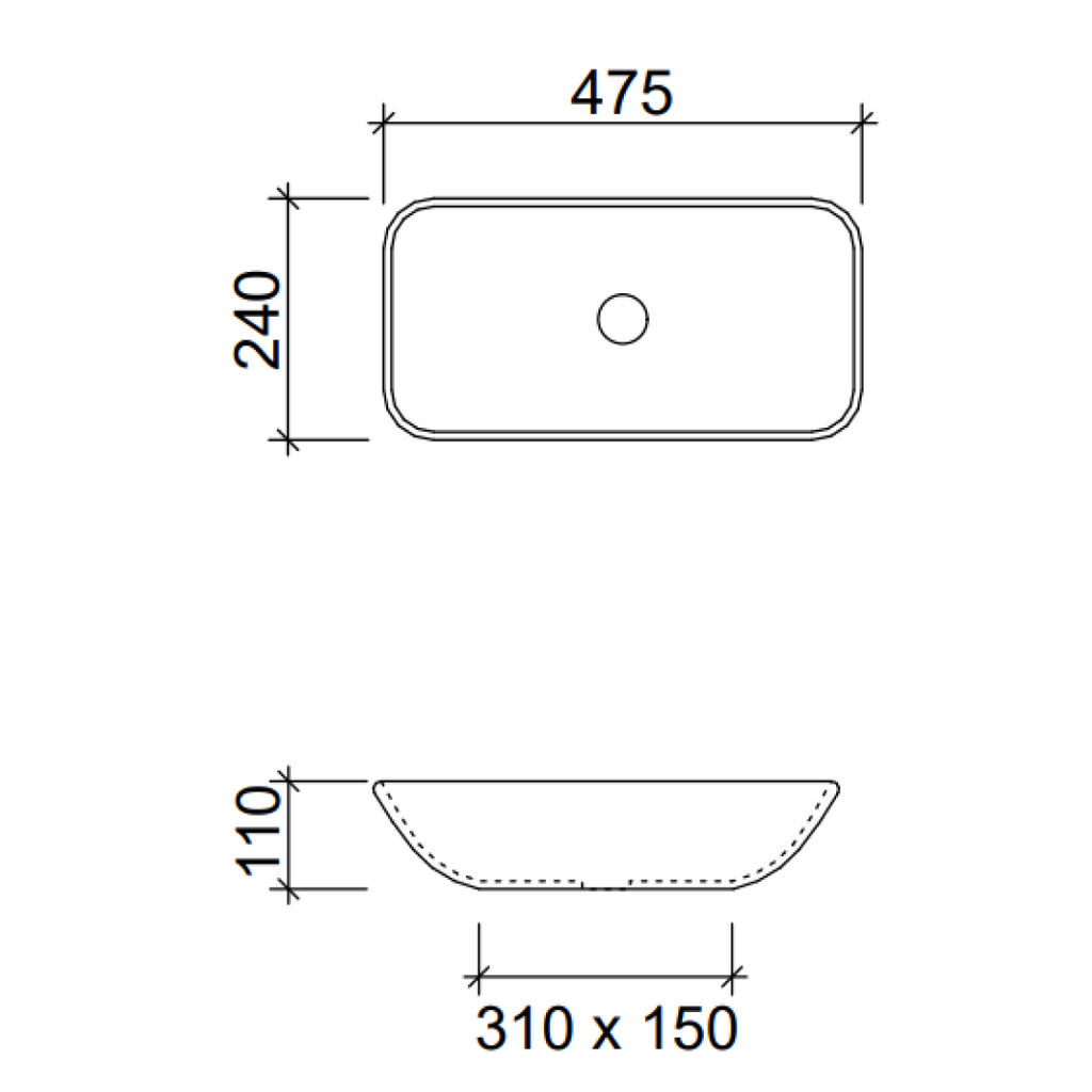 Timberline Bloom Above Counter Basin - Gloss White - BLOBS475WGS