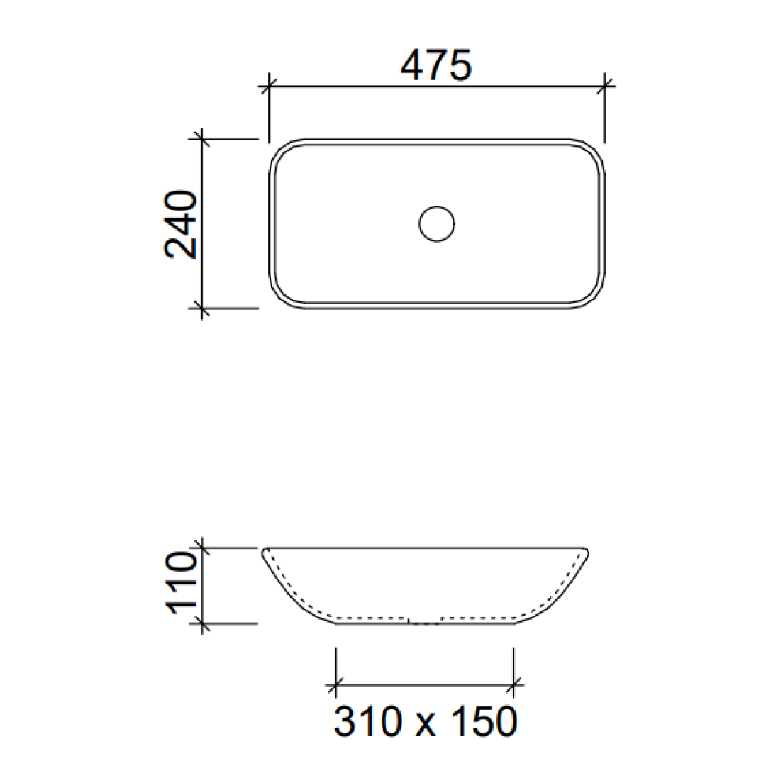 Timberline Bloom Above Counter Basin - Gloss White - BLOBS475WGS