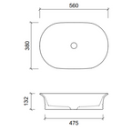 Timberline Bonnie Above Counter Basin - Gloss White - BONBS560WGS