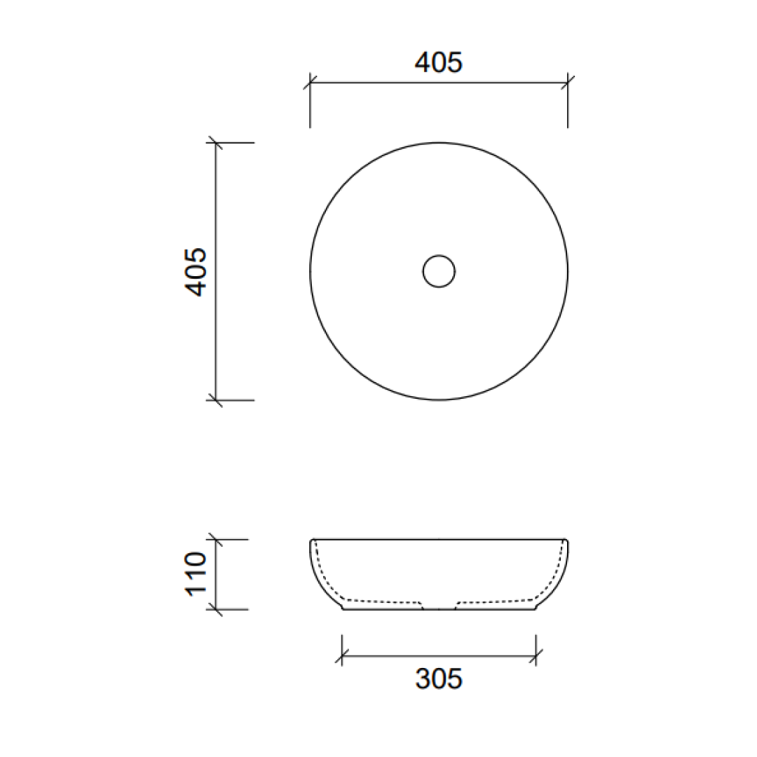 Timberline Chase Above Counter Basin - Gloss White - CHABS400WGS