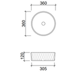 Timberline Diamond Above Counter Basin - Gloss White - DIABS360WGS