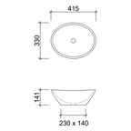 Timberline Elite Above Counter Basin - Gloss White - ELIBS415WGS