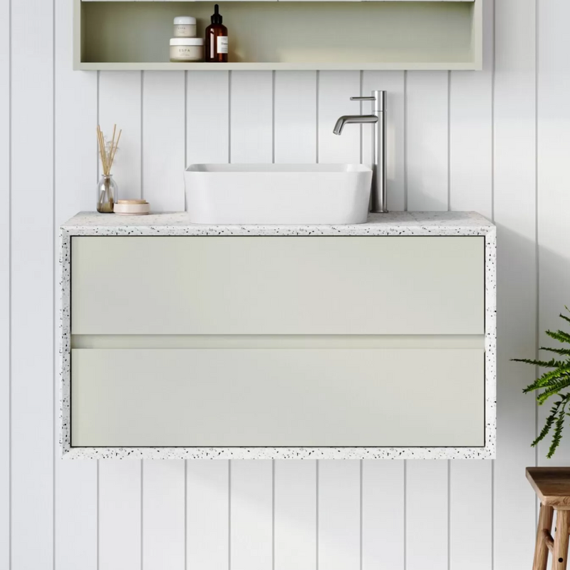 Timberline x Shaynna Blaze Embrace 900mm Wall Hung Vanity - Lapis Salt SilkSurface