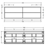 Timberline Emmett 1500 Wall Hung SilkSurface Top Vanity - EMMV1500DSSAW