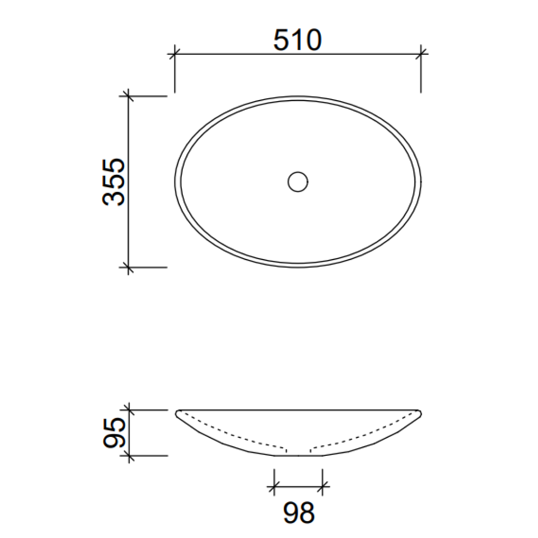 Timberline Feather Above Counter Basin - Gloss White - FEABS500WGS