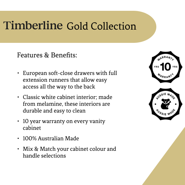 Timberline Billie 450mm Wall Hung Vanity - Carrara SilkSurface Top
