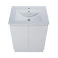 Timberline Harmony Bassini Floorstanding White Satin Vanity 600mm - Alpha Top - HAR-V-600-C-APH-F