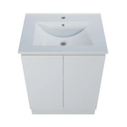 Timberline Harmony Bassini Floorstanding White Satin Vanity 600mm - Alpha Top - HAR-V-600-C-APH-F
