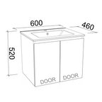 Timberline Harmony Bassini Wall Hung Vanity - 600mm Alpha Top - HAR-V-600-C-APH-W